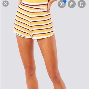 Solid & Striped terry cloth shorts, Large, yellow